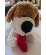 Dandee Puppy Dog With Red Heart 7&quot; Stuffed Animal - £7.41 GBP