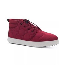 Sun + Stone Men Lace Up Quilted Puffer Boots Fin Knit Fabric-Red- Size 7.5M - $23.76
