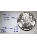 1881-S Silver Morgan Dollar UNC Coin AN539 - $63.36