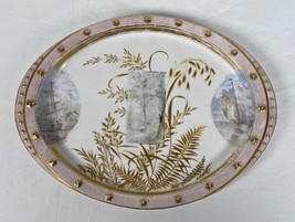 ANTIQUE Davenport Staffordshire Hand Painted Porcelain wall Plaque Charg... - $210.86