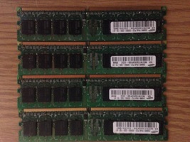 Samsung 1GB 4x256MB PC2-3200 CL3 DDR2-400 240-PIN Kr M378T3253FG0-CCC - £2.25 GBP