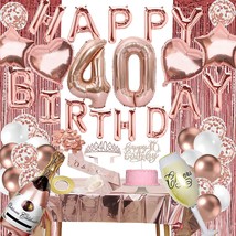 40Th Birthday Decorations Women - Rose Gold 40 Birthday Decor For Her, H... - £31.38 GBP