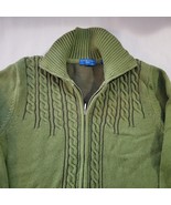 Karen Scott Sport Womens Zip Up Cardigan Sweater Size Petite Large Green... - £7.42 GBP