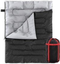 Double Camping Sleeping Bag With 2 Pillows By Zone Tech - 3-4 Season Lightweight - £39.89 GBP