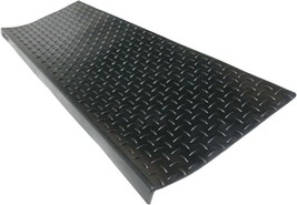 Black Diamond-Plate Non-Slip Rubber Tread Stair Mats From Rubber-Cal, 6 Pack. - £31.08 GBP