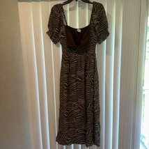 CHARLIE HOLIDAY Linen Blend Retro Zebra Dress. Size 4. NWT. R - $49.49