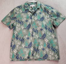 Nordstrom Rack Shirt Boys Size XL Green Floral Short Sleeve Collared But... - $13.88