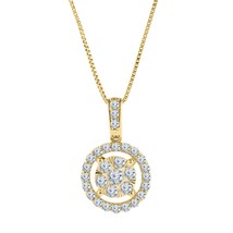Mujer 1/2 CT Diamante Blanco 14K Oro Amarillo Acabado Colgante Redondo Regalo - £89.73 GBP