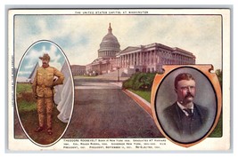 Theodore Roosevelt Capitol Costruzione Insetto Washington Dc Unp Udb Cartolina - £6.11 GBP