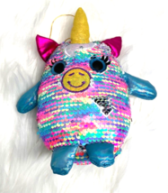 CraZart Cra Z Art Plush Stuffed Animal Toy 2012 7 in Tall Sequined Pig Multicolo - £7.08 GBP
