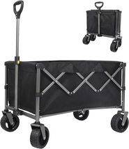 Collapsible Foldable Wagon, Beach Cart Large Capacity, Heavy Duty Foldin... - $92.17