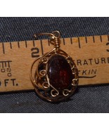 CUSTOM MADE VICTORIAN ERA? ANTIQUE GOLDWIRE WEAVE &amp; AMBER PENDANT - $1,593.64 MXN