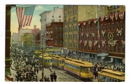 Business Centre of Syracuse New York Postcard 1910 Trolley Cars - £10.51 GBP