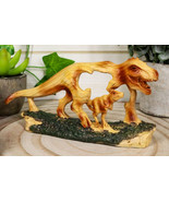 Jurassic Dinosaur Tyrannosaurus Rex Mother and Baby Faux Wood Cutout Fig... - $18.99