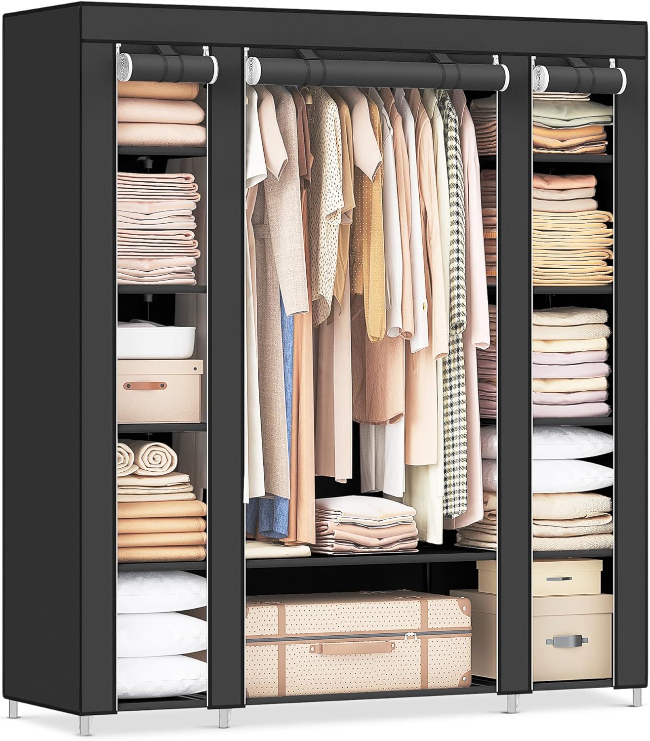 Songmics Closet Wardrobe, Portable Closet For Bedroom, Clothes, Black Ul... - $57.99