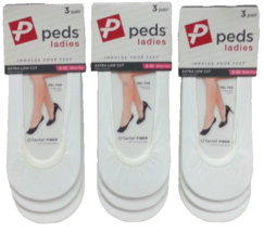 3Pk x 3PAIRS=9 Pairs Peds Ladies Gel Tab Socks Extra Low Cut Shoe Size 5... - $28.70