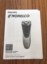 Philips NORELCO AT815/AT814/AT810 Instructions Only Ships N 24h - £5.90 GBP