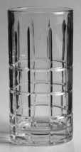 Anchor Hocking 6&quot; Tall Clear Glass Tumbler Manchester/Tartan Pattern Hea... - £11.00 GBP