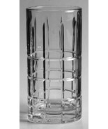 Anchor Hocking 6&quot; Tall Clear Glass Tumbler Manchester/Tartan Pattern Hea... - $13.99