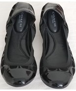 COACH WENDA BLACK SIGNATURE C LEATHER SUEDE FLAT BALLET SHOES SZ 7, 8.5NIB! - $85.49