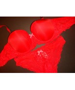 NWT Victoria&#39;s Secret 32D BRA SET XS panty RED DREAM ANGELS - $81.22 CAD