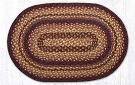 Earth Rugs C-371 Black Cherry Chocolate Cream Oval Braided Rug 20&quot; x 30&quot; - £31.57 GBP