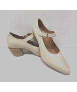MIZ MOOZ WOMEN&#39;S POINTED TOE   LEATHER  HEELED SHOES CREAM 37EU / 7US  #... - $39.95
