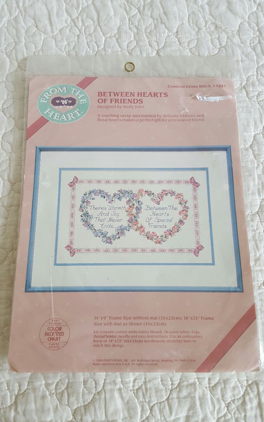 Primary image for Vintage From The Heart Between Hearts of Friends Counted Cross Stitch Kit 53529