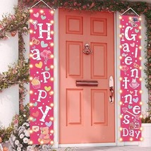 Happy Galentine&#39;s Day Front Porch Door Welcome Banner with Lights Valentine&#39;s - £15.49 GBP