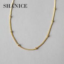 SHANICE Sterling Silver Necklace Women 925 Silver Chain Beads Chocker Three Gold - £11.59 GBP