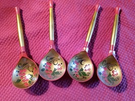Russian Lacquered Khokhloma Wooden Spoons - £14.09 GBP