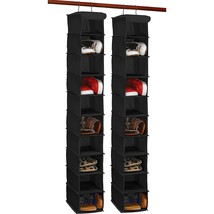 2 Pack 10 Shelves Hanging Organizer, Black - £30.36 GBP