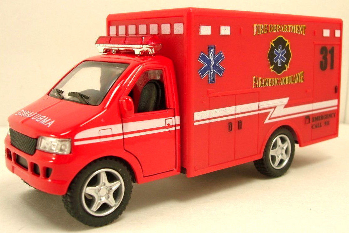 New 5" Paramedic Ambulance Rescue Team Truck W/Open Doors Diecast Model Toy Gift
