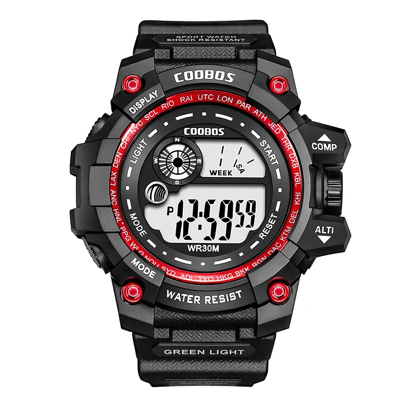 Ch sport kids watches digital led silicone strap 30m waterproof wrist watch fashion men thumb200