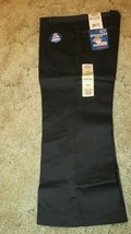 DICKIES Girl&#39;s Junior Black School Uniform Capri Sz 7 Boot Cut 32&quot; x  22&quot; - $14.80