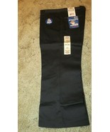 DICKIES Girl&#39;s Junior Black School Uniform Capri Sz 7 Boot Cut 32&quot; x  22&quot; - $14.80