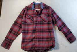 JACHS Shirt Men Small Multi Plaid Flannel Long Sleeves Pocket Collar Button Down - £16.51 GBP