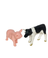 Holstein Cow Pink Pig Farm Animal Lot of 2 Figurine 2.5&quot; - £12.45 GBP