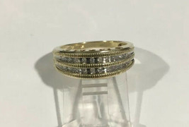 10k Yellow Gold Diamond Mom Wedding Band Ring - £275.79 GBP