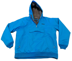 Lands End The Squall Mens Large Winter Jacket Blue Hooded Pullover Fleec... - £74.45 GBP