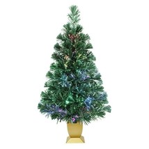Holiday Time Green Fiber Optic Multicolor Lights Concord Christmas Tree ... - £30.50 GBP