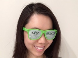 Funny Green Sunglasses with &quot;T-Rex Wrangler&quot; text on the lens - £15.74 GBP