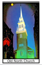 Postcard Massachusetts Boston Old North Church One if by Land Paul Revere  6x4&quot; - £3.94 GBP