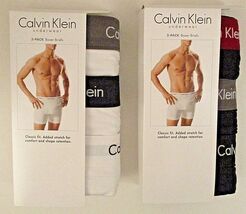 3 CALVIN KLEIN SIZES: M L XL BLACK WHITE GRAY 95% COTTON STRETCH BOXER B... - $35.90