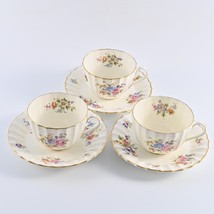 Royal Worcester Roanoke Fine Bone China Tea / Coffee Cup &amp; Saucers (3 Sets) - £14.66 GBP