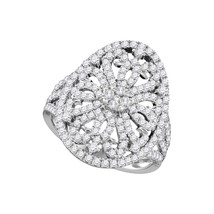 14kt White Gold Round Diamond Cluster Bridal Wedding Engagement Ring 1 Ctw - £1,398.50 GBP