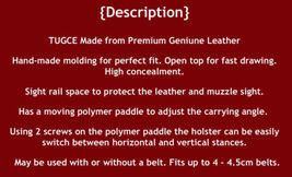 Fits SIG SAUER P938 Handmade Leather Paddle Holster With Thumb Break #1098# RH image 8
