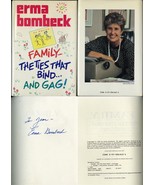 ERMA BOMBECK FAMILY - THE TIES THAT BIND.. AND GAG! 1987 HCDJ SIGNED 1ST... - $39.95