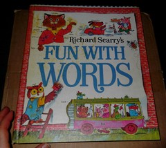 1971 Richard Scarry&#39;s Fun With Words Hardcover Storybook Dictionary Home School - £11.80 GBP