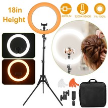 18" Led Ring Light Kits With 71" Tripod Stand Bag Dimmable For Youtube Tiktok - £79.54 GBP